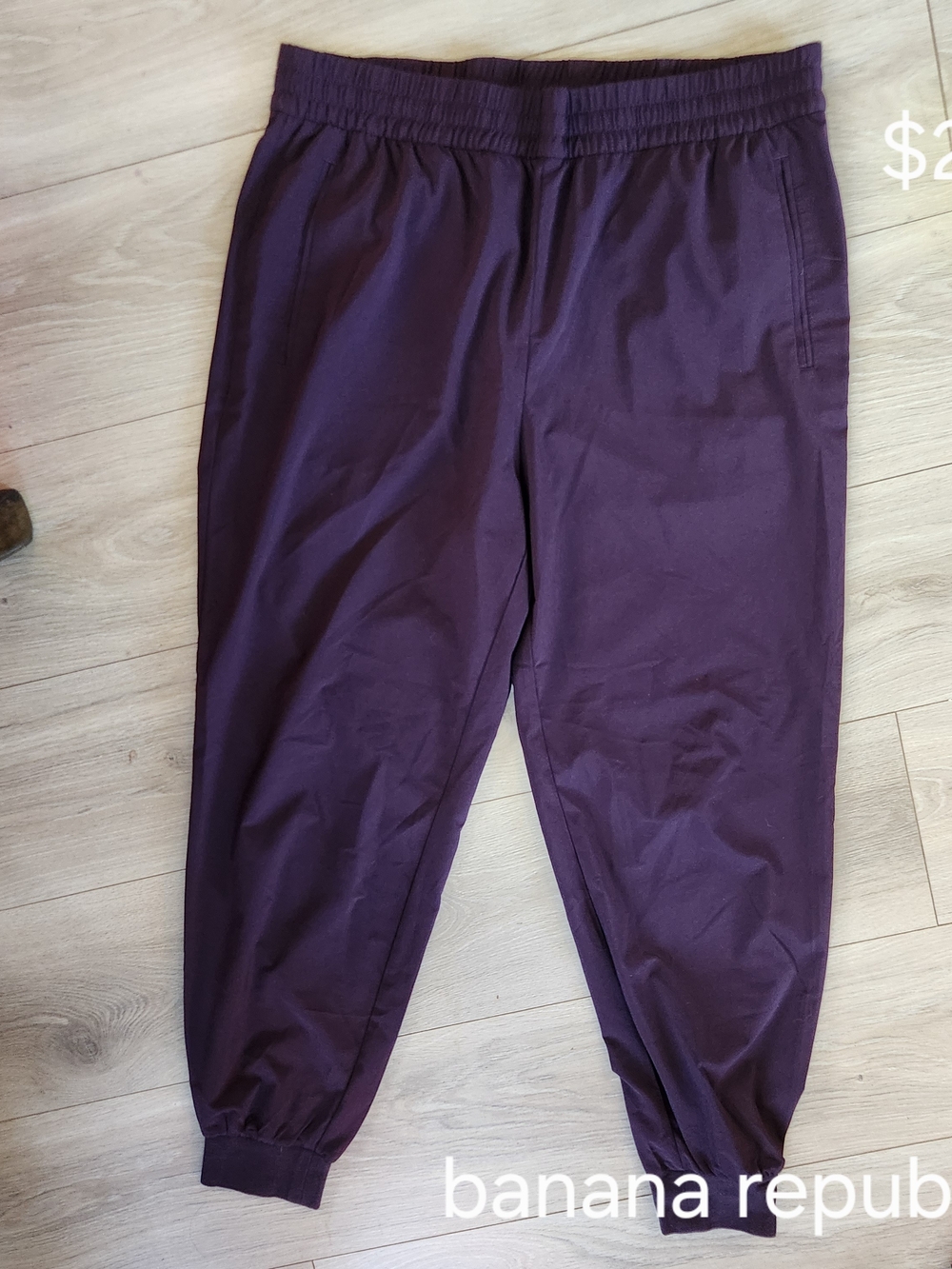 Banana Republic Plum Elastic-Waist Joggers
